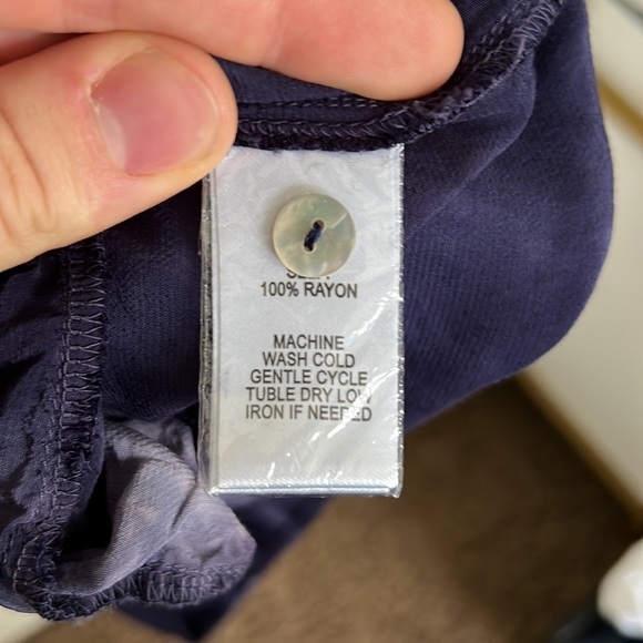 Lulu’s What I Like Navy Blue Tie-Dye Long Sleeve Shirt Dress - Picture 13 of 13